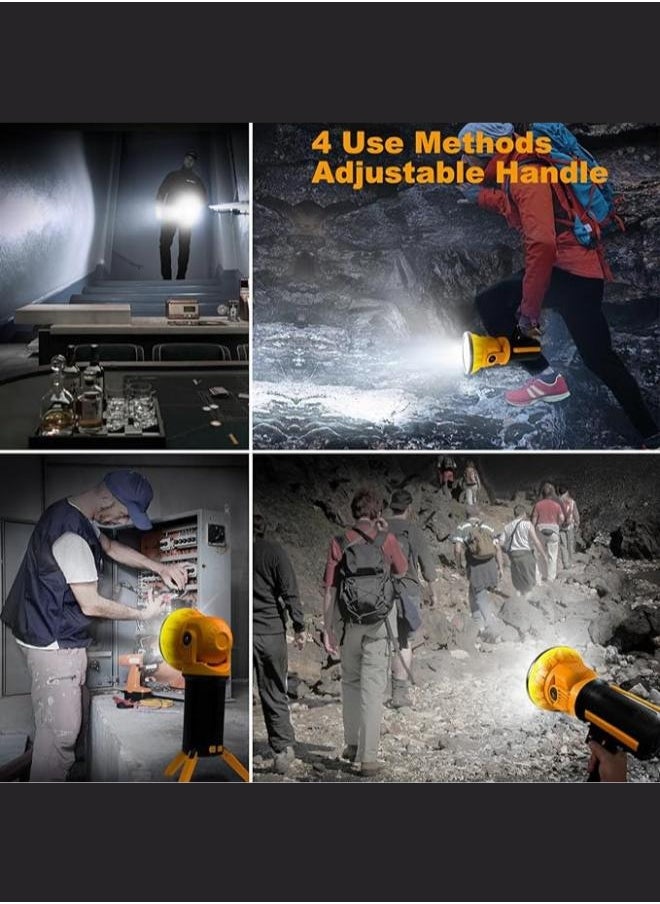 Executive LLC Rechargeable Work Light, 10000LM Super Bright Led Flood Light with Detachable Handle & Foldable Stand, IPX5 Portable Waterproof Flashlight for Garage Car Repairing Camping  - Image 4