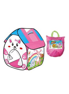 AGD Cartoon Rabbit Foldable Children's Play Tent Indoor Outdoor Play Tent with Carrying Bag Space Saving Lightweight  - Image 1