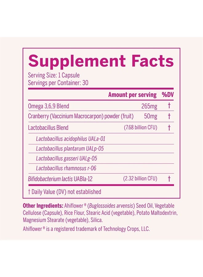 NOURI Women's Health Probiotic and Omega for Vaginal, Digestive, and Immune Health, Probiotics for Women, Take Daily - 30 Day Supply - Image 2