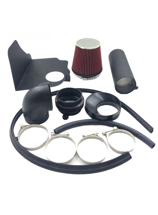 MOOSUN MOOSUN Intake Pipe Perfit Formance Cold Air Intake Kit with Filter 2005-2010 Fit for Dodge/Chrysler (Challenger, Charger, 300) 5.7L 6.1L V8 (Black Tube & Red Filter)  - Image 2