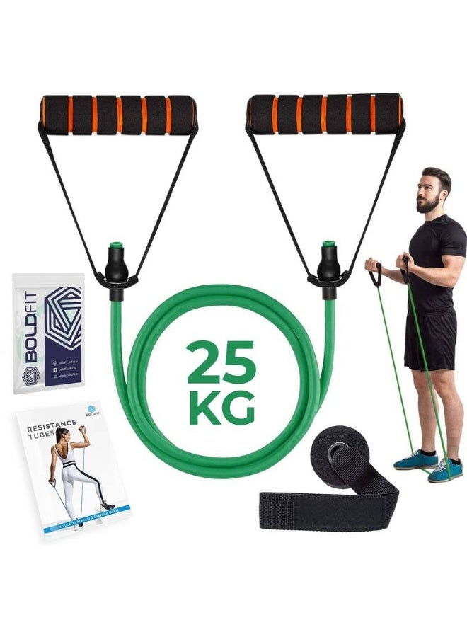BOLDFIT BOLDFIT Resistance Tube, Exercise & Stretching Resistance Band Set For Men & Women Workout Resistance Tube  (Green)  - Image 1