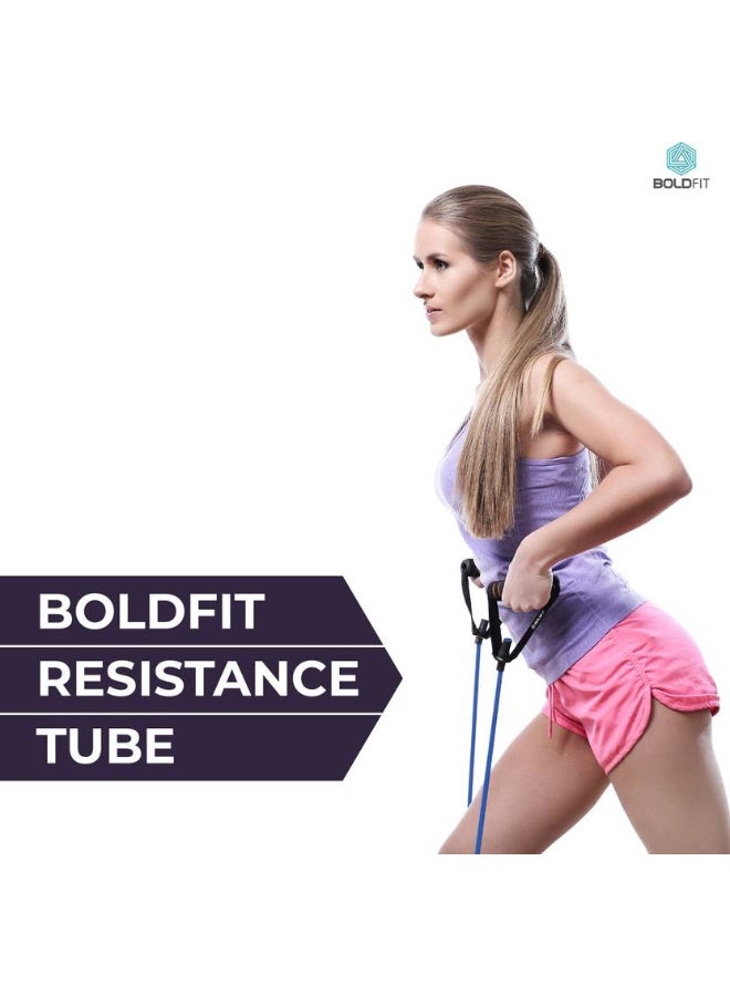 BOLDFIT BOLDFIT Resistance Tube, Exercise & Stretching Resistance Band Set For Men & Women Workout Resistance Tube  (Green)  - Image 5