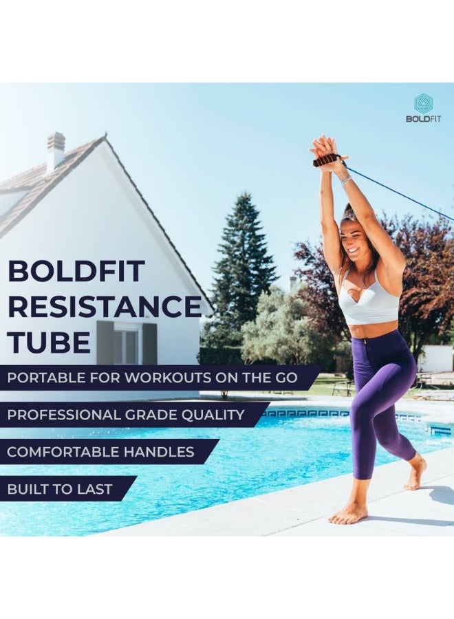 BOLDFIT BOLDFIT Resistance Tube, Exercise & Stretching Resistance Band Set For Men & Women Workout Resistance Tube  (Green)  - Image 4
