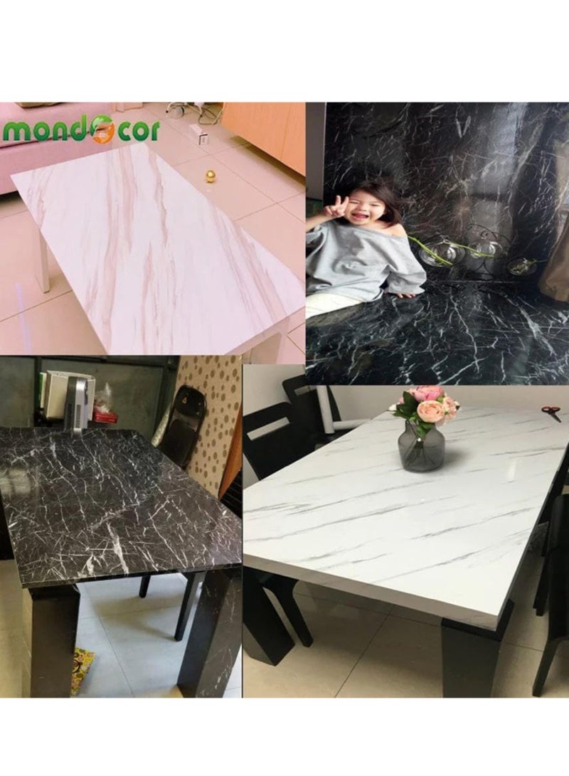 2 رول استيكر رخامي ماربيلا باللون الابيض والاسود
