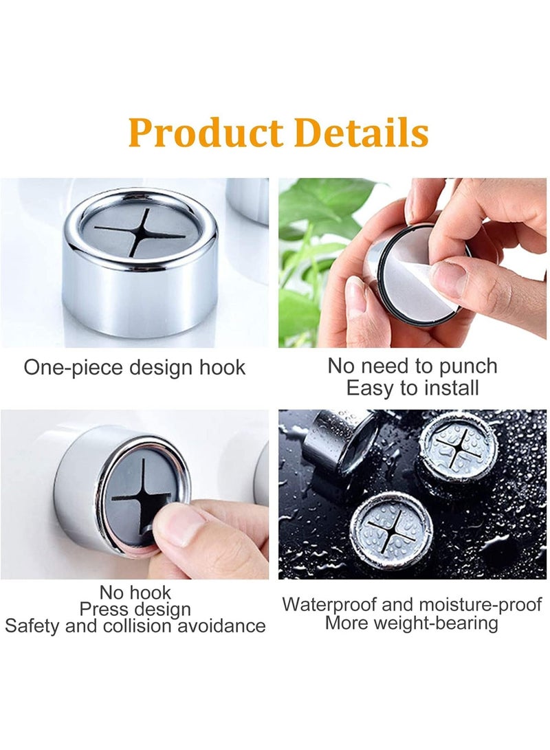 3 Pcs Self-Adhesive Kitchen Towel Holder Kitchen Hooks Round Wall Mount Hook Hand Towel Holder for Bathroom, Kitchen and Home, No Drilling - Image 4