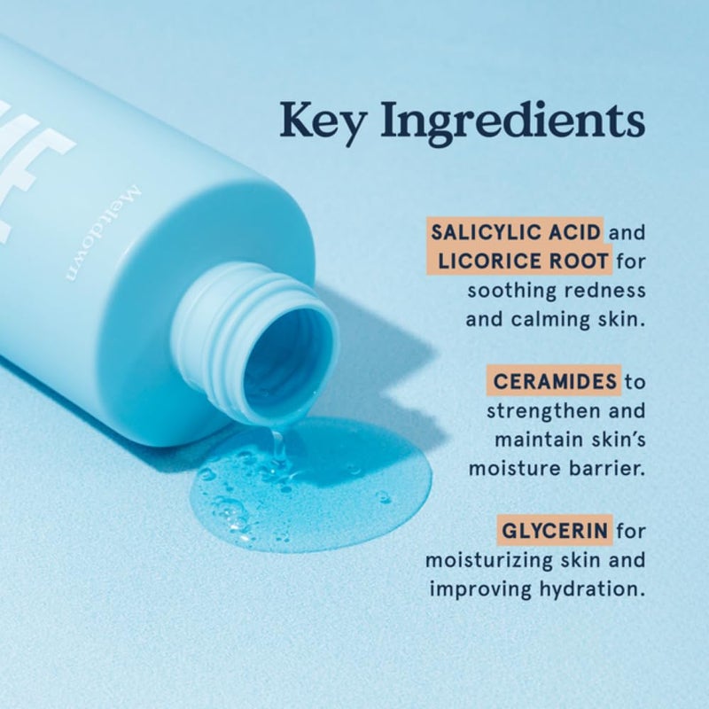 Blume Meltdown Salicylic Acid Cleanser - Balancing Gel Face Wash for Oily Skin - Hydrating Facial Cleanser with Glycerin & Ceramides - Non-Stripping & Makeup-Removing Skin Care (6 oz) - Image 4