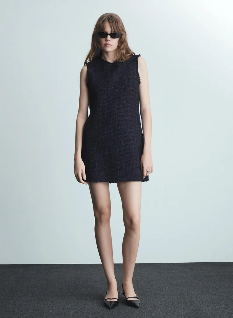 MANGO Textured Mini Dress