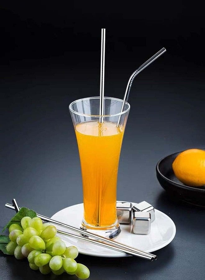 KONSSEE Stainless Steel Smoothie Straws, 0.4'' Extra Wide Reusable Metal Drinking Straws for Milkshake, Smoothie, Beverage, Set of 4 with 1 Cleaning Brush - Image 2