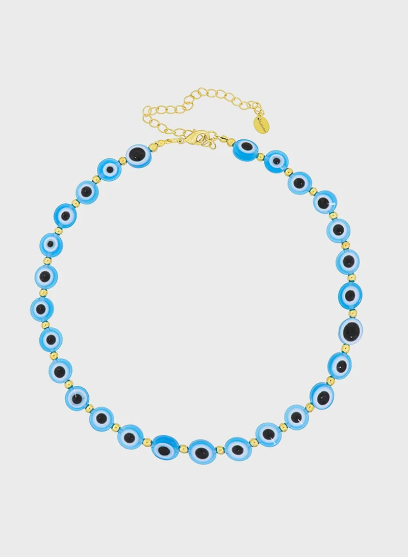 Fashionbox Farida Light Blue Eyes Necklace