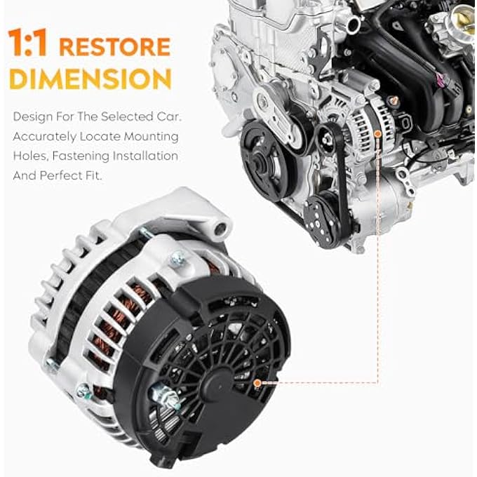 AEagle New Alternator for Chevy Silverado & GMC Sierra 1500 2500 3500 HD Classic, Buick Rainier, for Hummer-H2, Saab 9-7x, Cadillac Escalade ESV EXT, 101-14101, 10392759, 15200268, 15225927 - Image 5