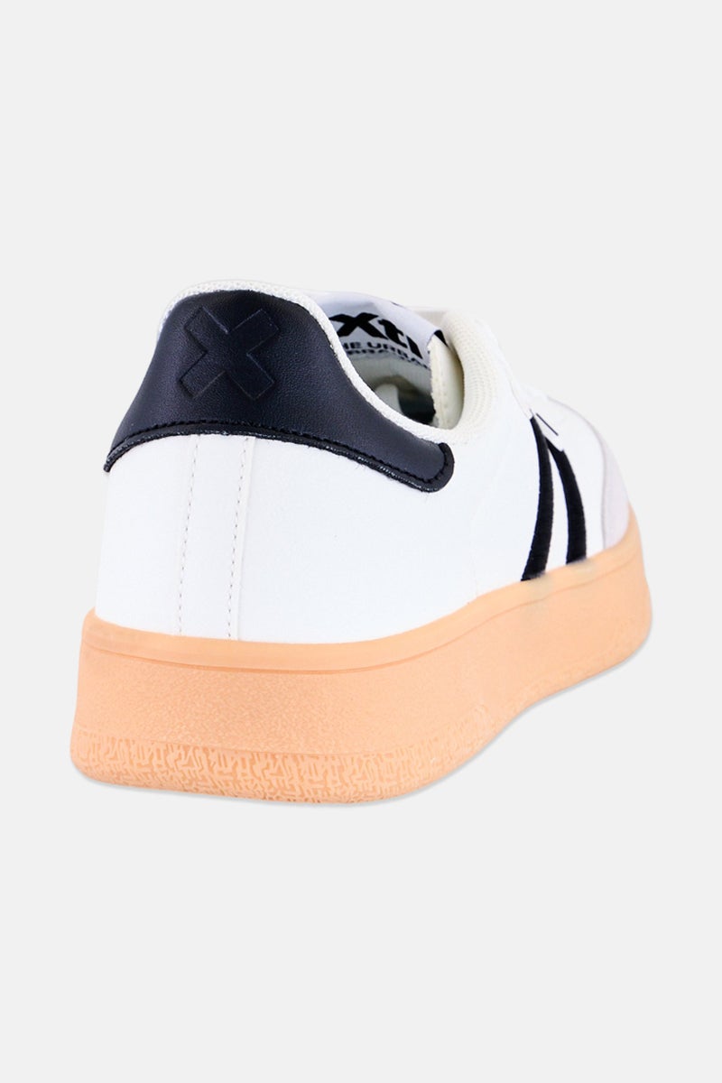 Xti Women Brand Logo Lace Up Casual Shoes, White - Image 2