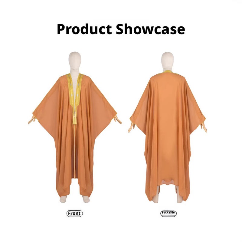Men's Solid Chiffon Bisht Robe - Image 2