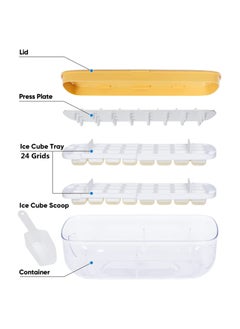 Cuken Ice Cube Trays with Lid and Storage Bin for Freezer, 2 Packs Ice Maker with Silicone Bottom, Easy to Press Out Ice, Ice Bucket for Fridge, Comes with Ice Container, Scoop and Cover  - Image 3