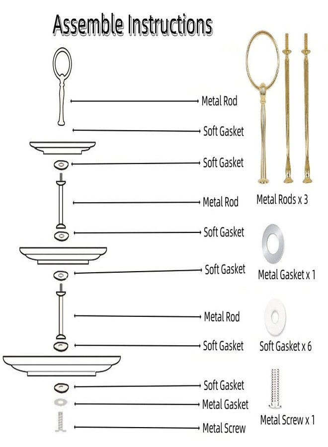 RAUVOLFIA 3 Tier Cupcake Stand, Small Tiered Serving Cake Stand, Transparent Plastic Dessert Stand, Weddings Parties Pastry Serving Tray (2 Pack, Clear Plate with Gold Rim) - Image 5
