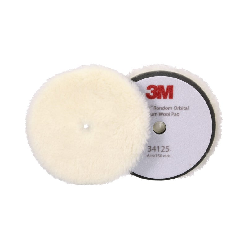 3M PerfectIt Random Orbital Medium Wool Compounding Pad 6150 mm White 34125 Orbital Pads for Automotive Compounding and Polishing - Image 2