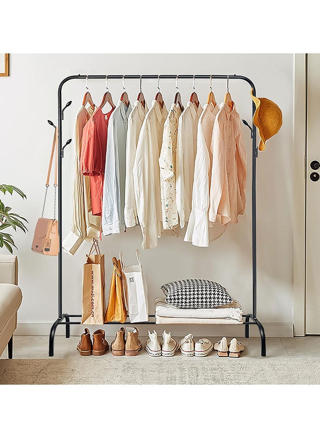 SKY-TOUCH - Clothes and Shoe Rack With Tree Shaped Holding Hooks Black 110x40x152cm - Image 1