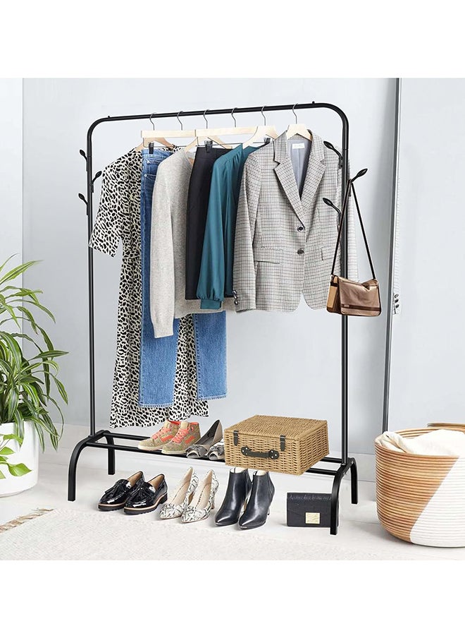SKY-TOUCH - Clothes and Shoe Rack With Tree Shaped Holding Hooks Black 110x40x152cm - Image 1