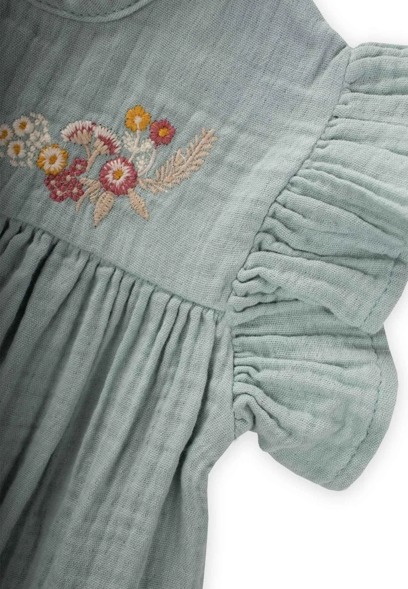 Cigit Organic Embroidered Muslin Tunic Set Mint Green