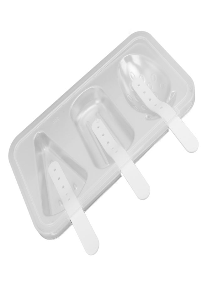 Ice Cream Molds Silver with Lid Ice Pop Molds Stainless Steel 3 Cavity with Stick Reusable Versatile Ice Pop Maker for Kitchen - Image 3