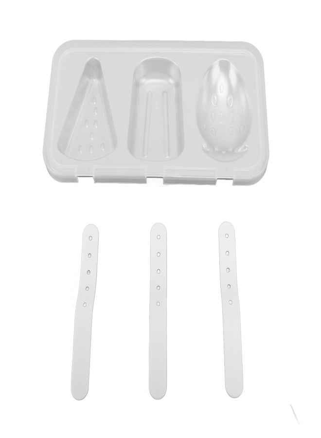 Ice Cream Molds Silver with Lid Ice Pop Molds Stainless Steel 3 Cavity with Stick Reusable Versatile Ice Pop Maker for Kitchen - Image 2
