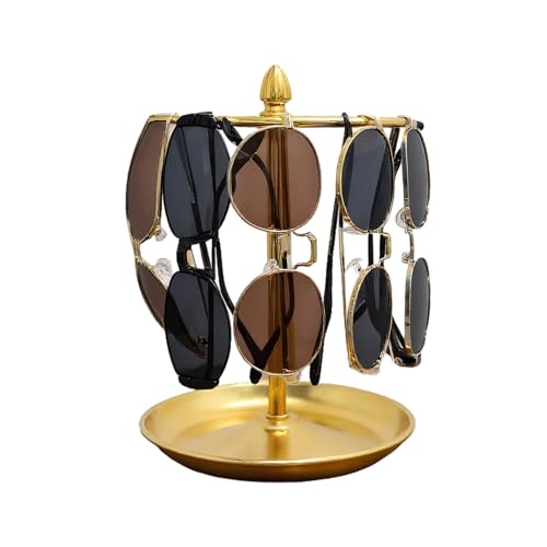 Wismay Sunglasses Organizer Glasses Display Stand for 12 Pairs Base Storage for Jewelry MetalGold - Image 1