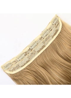 REECHO 16" 1-Pack 3/4 Full Head Curly Wavy Clips in on Synthetic Hair Extensions HE008 Hairpieces for Women 5 Clips 3.9 Oz per Piece - Medium Blonde with Highlights  - Image 2