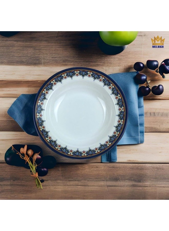 Melrich - Melrich Melamine 12 Pcs Dinner Set, Dishwasher Safe, 3 Dinner Plate, 3 Soup Plate, 3 Salad Bowl, 3 Rice Bowl, Strong and Durable, Long lasting (Mejastic Indigo) - Image 1