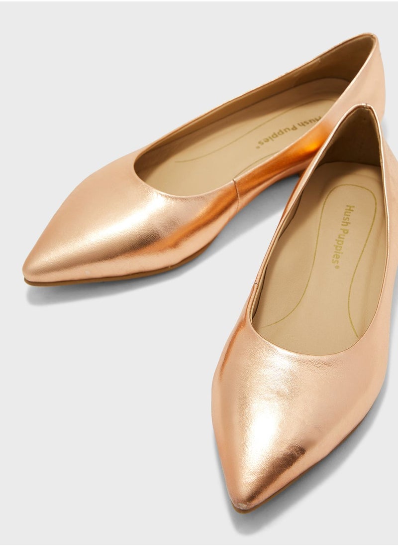 Hush Puppies - Pointed Toe Ballerinas - Image 1