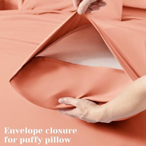 BYSURE 6 Pieces Bed Sheets Set(Queen, Coral) - Super Soft 1800 Thread Count 100% Microfiber Sheets with Deep Pockets, Wrinkle & Fade Resistant - Image 5
