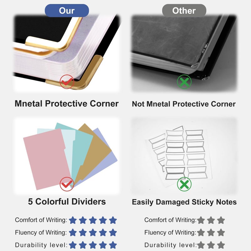 Yoment Hardcover Spiral Notebooks For Work School  B5 Journal Notebook With Tabs Dividers  Multi 5 Subject Notebook College Ruled  240 Pages Lined Journal For Men  Back To School  Gifts  Black - Image 2