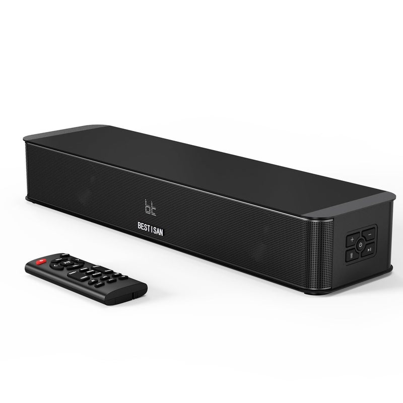BESTISAN بار الصوت BESTISAN 2.1CH للتلفاز، 16.5 بوصة مدمجة مع مضخم صوت مدمج، مدخلات ARC/Opt/AUX/USB، تعزيز الصوت، بلوتوث 5.3، ذروة 100 واط، 3 أوضاع EQ، بار صوت شامل للكمبيوتر/الألعاب/البروجيكتورات - Image 1