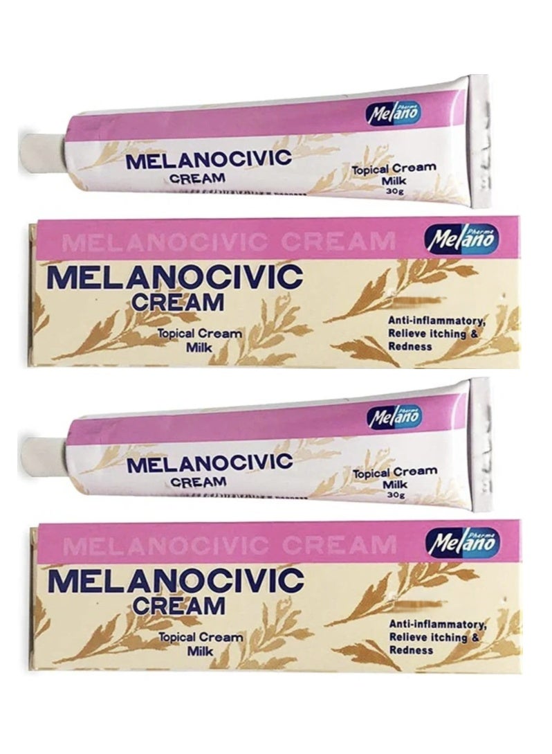 Melano Civic Skin Lightening Cream (Milk) 30g Pack of 2 – Brightening & Even Tone Care - Image 1