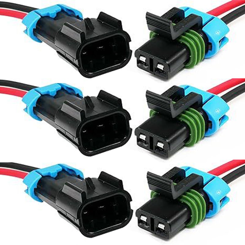 2 Pin Auto Waterproof Connector Cable Sealed Electrical Wire Connector Male Female Plug Cable Set 150mm Long Auto Electrical Wire Kit - Image 1