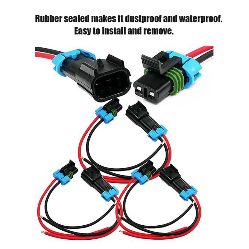 2 Pin Auto Waterproof Connector Cable Sealed Electrical Wire Connector Male Female Plug Cable Set 150mm Long Auto Electrical Wire Kit - Image 4