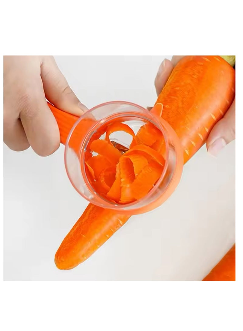 BLUE CORAL Multifunctional Peeling Knife With Storage Box Manual Apple Peeling Cutter Portable Veggie Potatoes Peelers Kitchen Accessories (1-Pack Orange)  - Image 1
