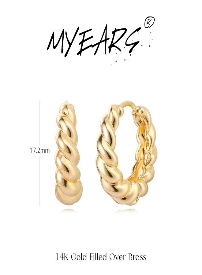 MYEARS Women Earrings Gold Huggie Hoop 14K Small Simple Hypoallergenic Everyday Jewelry, One Size, Brass Metal Yellow Gold, No Gemstone - Image 5