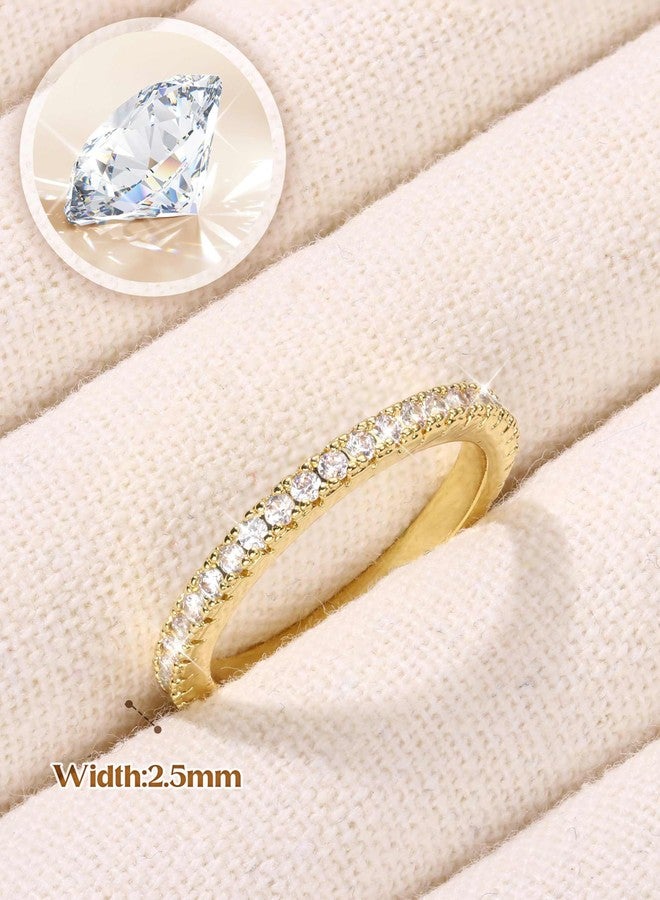 Jstyle Wedding Bands for Women Eternity Band Rings Stackable Cubic Zirconia Ring 2-2.5MM Engagement Band Ring for Women Dainty Simulated Diamond Rings No Tarnish Size 5-9, 6, Metal, Cubic Zirconia - Image 5