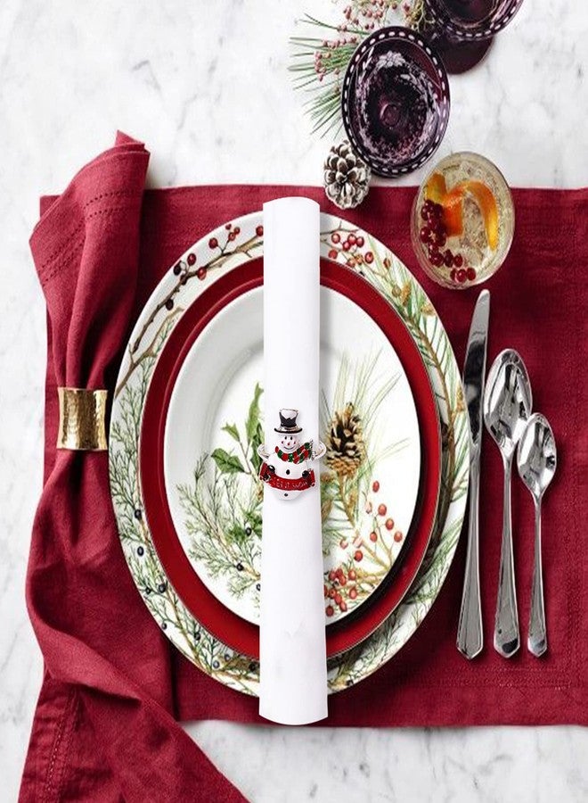 LogHog Snowman Christmas Napkin Rings Set of 6,Delicate Cute Napkin Holder Rings Table Decorations for Christmas Winter Holiday Daily Dinner Party Decor Favor (Snowman) - Image 5