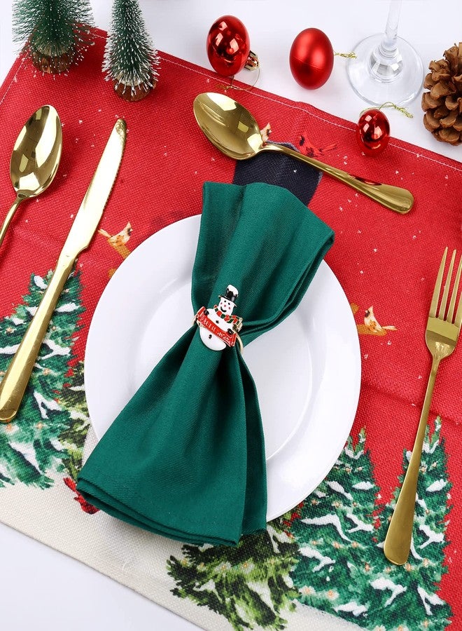 LogHog Snowman Christmas Napkin Rings Set of 6,Delicate Cute Napkin Holder Rings Table Decorations for Christmas Winter Holiday Daily Dinner Party Decor Favor (Snowman) - Image 2