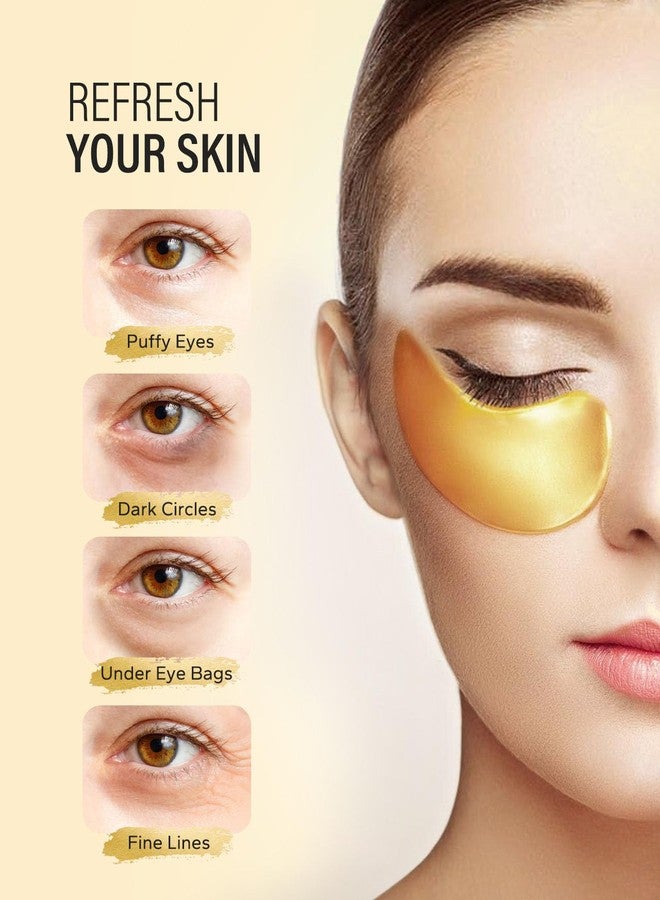 Maskiss 24k Gold Under Eye Patches (20 Pairs, eye mask, Collagen Skin Care Products, Eye Patches for Puffy Eyes, eye masks for dark circles and puffiness - Image 2