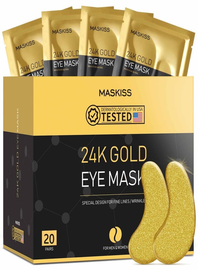Maskiss 24k Gold Under Eye Patches (20 Pairs, eye mask, Collagen Skin Care Products, Eye Patches for Puffy Eyes, eye masks for dark circles and puffiness - Image 1