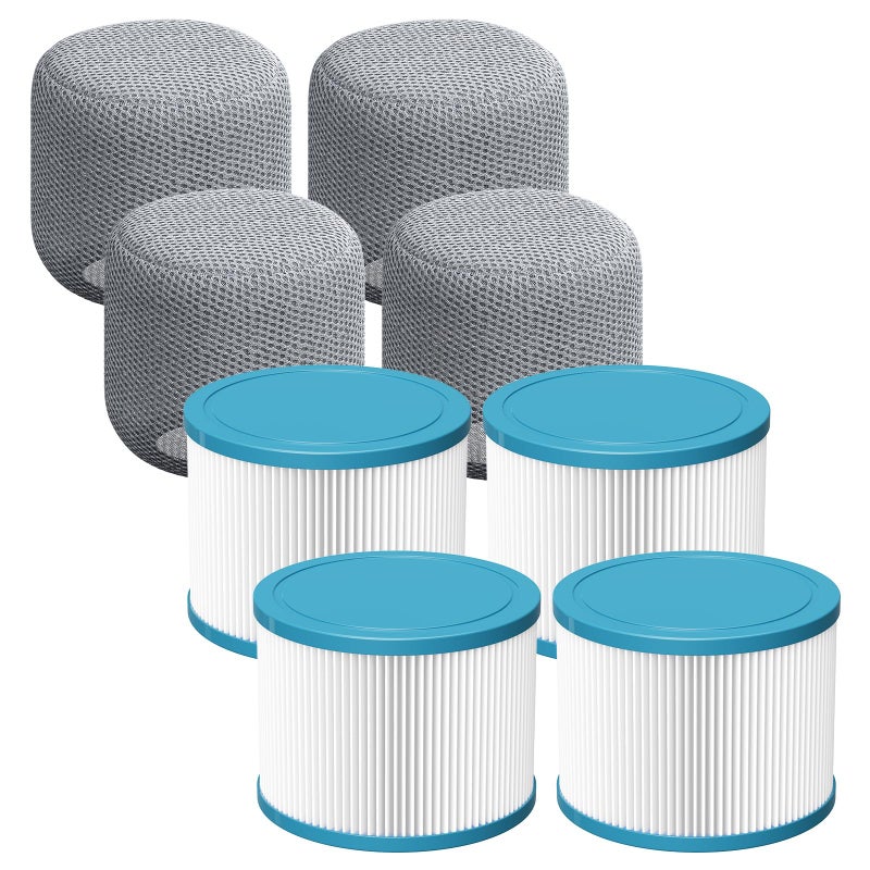 Beckacher Hot Tub Filter Compatible with All RELX Hot Tub Pool Filters Spa Filter Replacement Filter Cartridges for Inflatable Hot Tubs Filtration 4 Filter 4 Filter Covers - Image 2