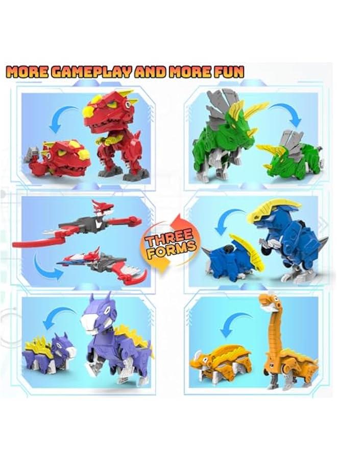 Robot Dinosaur Toys 6-in-1 Combined Large Robot Toys Take Apart Toys Including 6 Dinosaur Action Figures -Triceratops Deformation Toys for Kids Ages 6 7 8 9 - Image 3