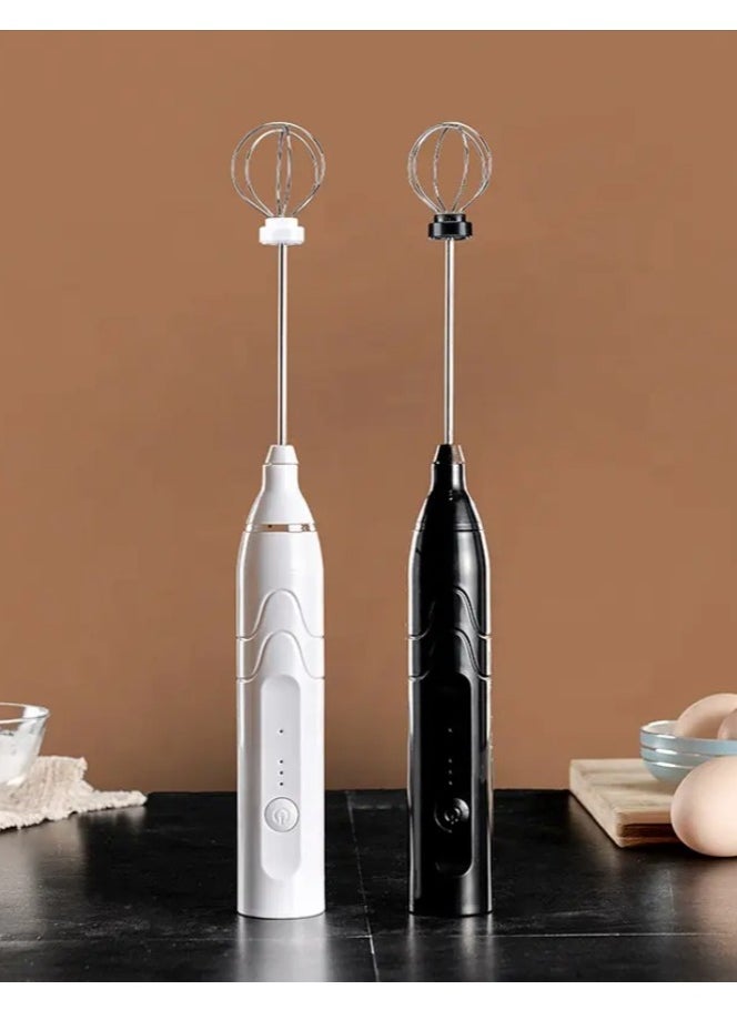 Generic - Rechargeable USB Electric Milk Frother, USB-Rechargeable Drink-Mixer With 2 Stainless Whisks, Frother For Cappuccinos, Hot Chocolate, Milkshakes, Egg Mix(Random colors) - Image 1