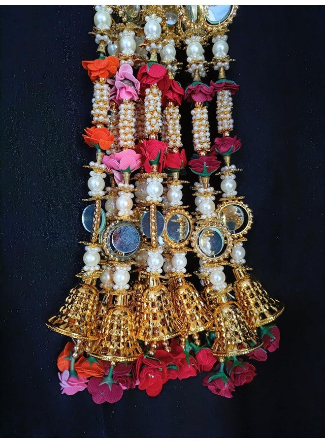 VRB Dec VRB DecTM 5 Pcs Lotus Hangings for Diwali, Puja Home, Pooja Room Items, Varamahalakshmi, Ganpati Decoration (3 Ft Mogra With Rose Bud Mirror)  - Image 2