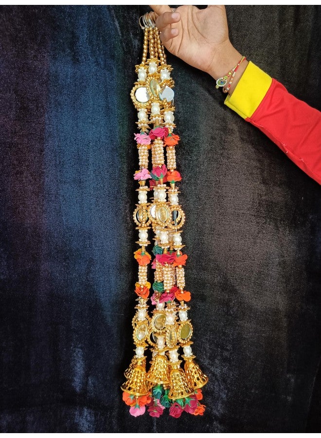 VRB Dec VRB DecTM 5 Pcs Lotus Hangings for Diwali, Puja Home, Pooja Room Items, Varamahalakshmi, Ganpati Decoration (3 Ft Mogra With Rose Bud Mirror)  - Image 3