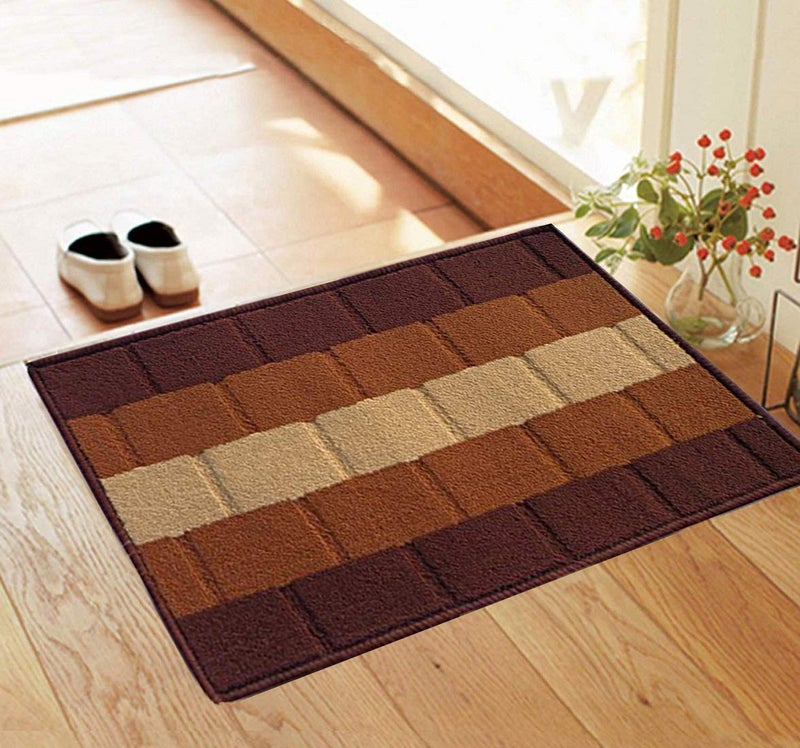 Status Contract Anti Slip Front Door Mat|(38x58cm) Living Room Rug for Entrance Door|Polypropylene Floor Mat for Home|Essential Small Rug for Office, Bedroom & Kitchen| (Brown), Rectangular - Image 2