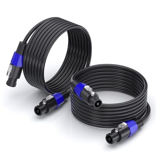 IMAGINEA Speakon to Speakon Speaker Cable | Pack of 2 | Professional Audio Speaker Wire with Twist Lock Connectors for Amplifier, DJ Mixer, PA System & Stage Sound Equipment (5 Meter) - Image 1