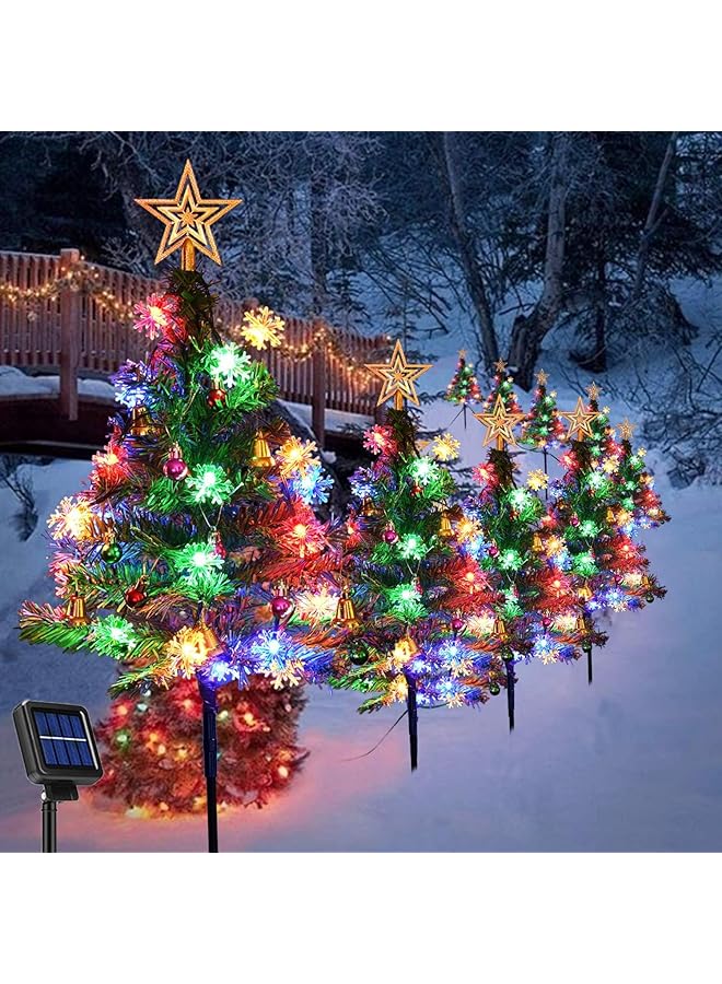 The Bros 4-Pack Solar LED Christmas Tree Lights, 8 Modes - For Yard, House, Patio.  - Image 1