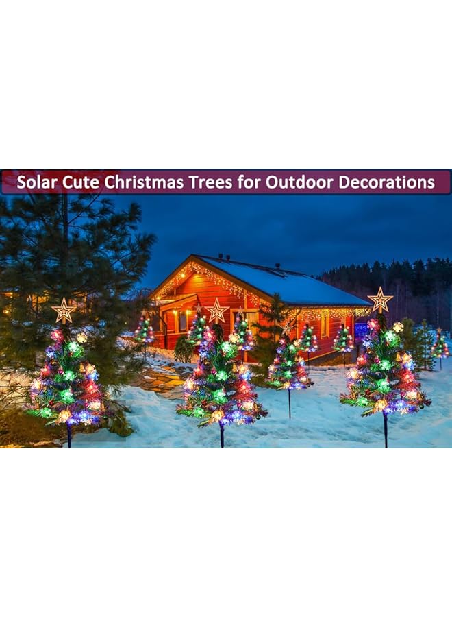 The Bros 4-Pack Solar LED Christmas Tree Lights, 8 Modes - For Yard, House, Patio.  - Image 2